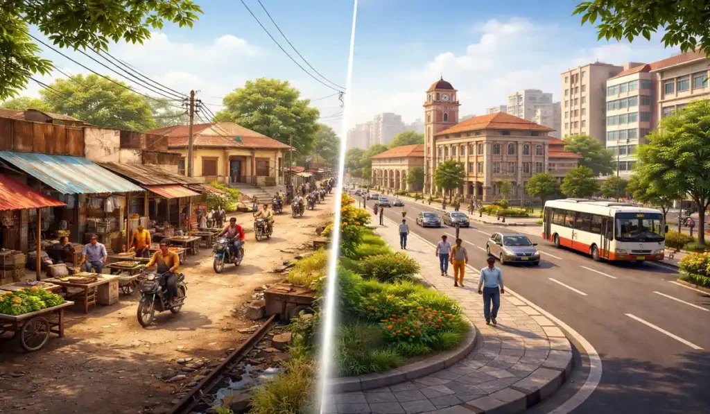 A glimpse of a census town and a statutory town